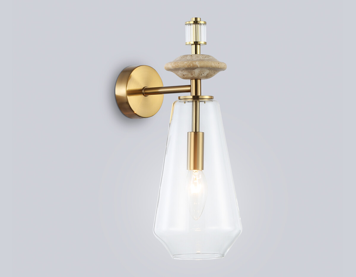 LH53307 BS/CL латунь/прозрачный E14 max 40W 190*130*350 — изображение 2