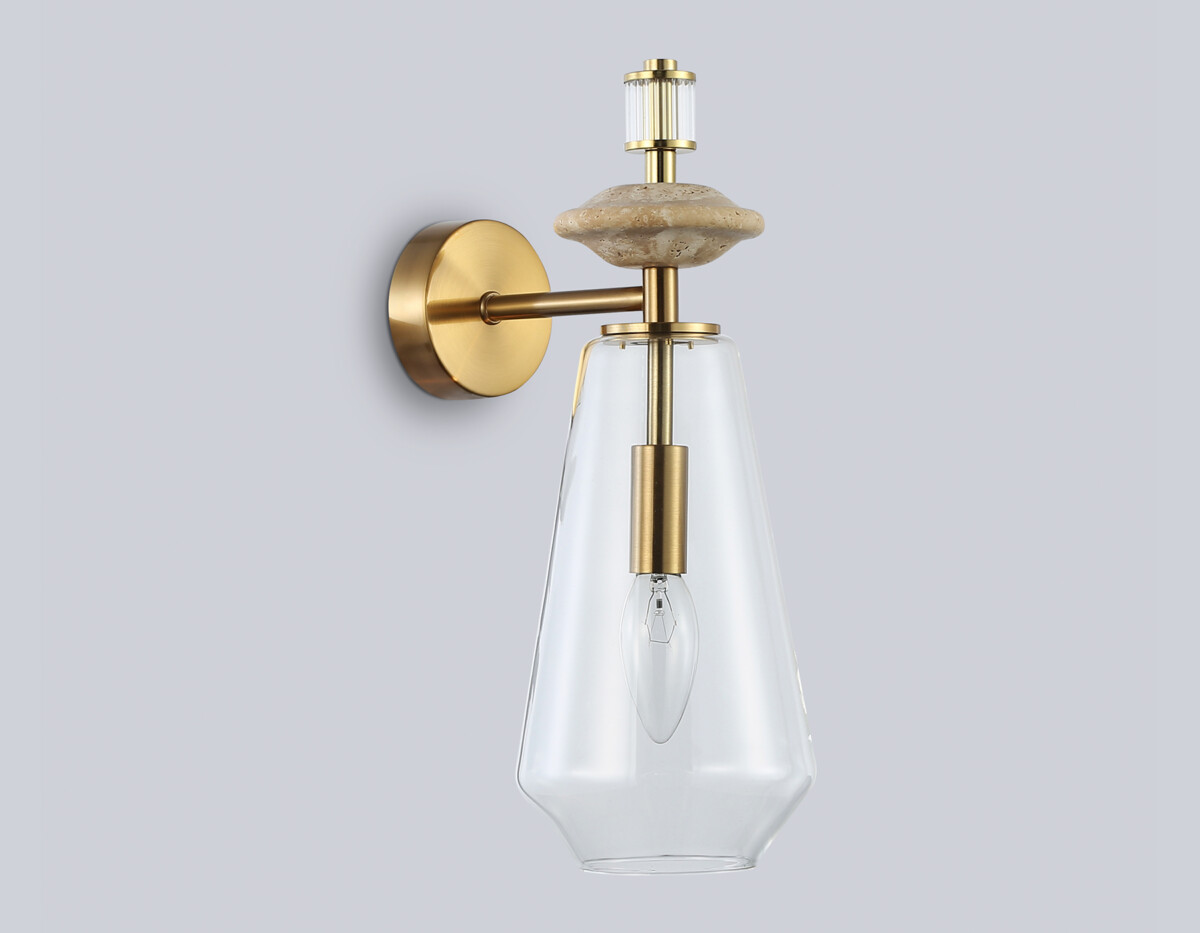 LH53307 BS/CL латунь/прозрачный E14 max 40W 190*130*350 — изображение 3