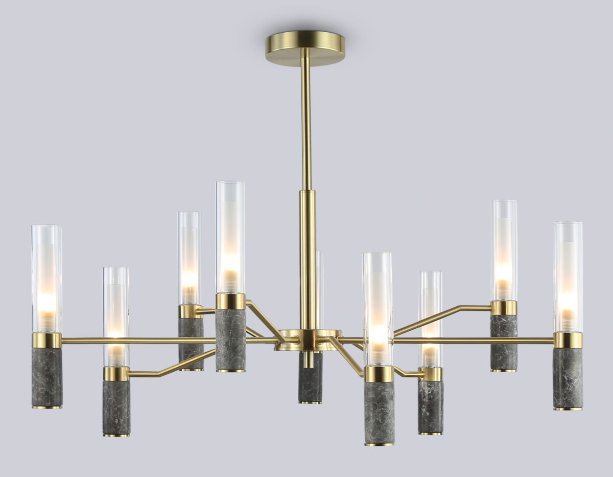 LH53355/9 GD/CL/WH золото/прозрачный/белый G9*9 max 40W D850*890 — изображение 3