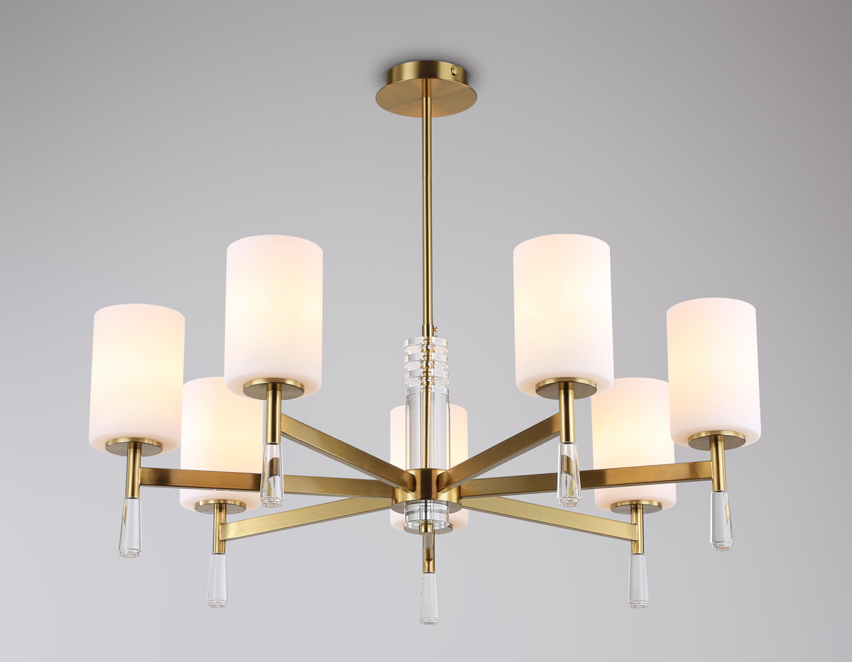 в наличии LH56263/7 BS/FR латунь/белый матовый E27/7 max 60W D750*590 - купить в интернет-магазине Светильники Торг