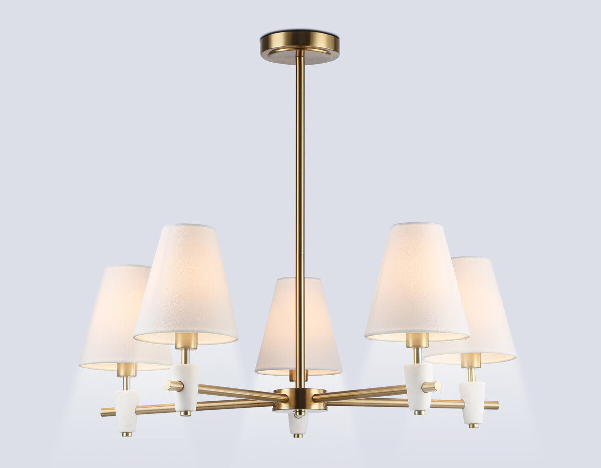 в наличии LH75044/5 BS/WH латунь/белый E14*5 max 40W D700*580 - купить в интернет-магазине Светильники Торг