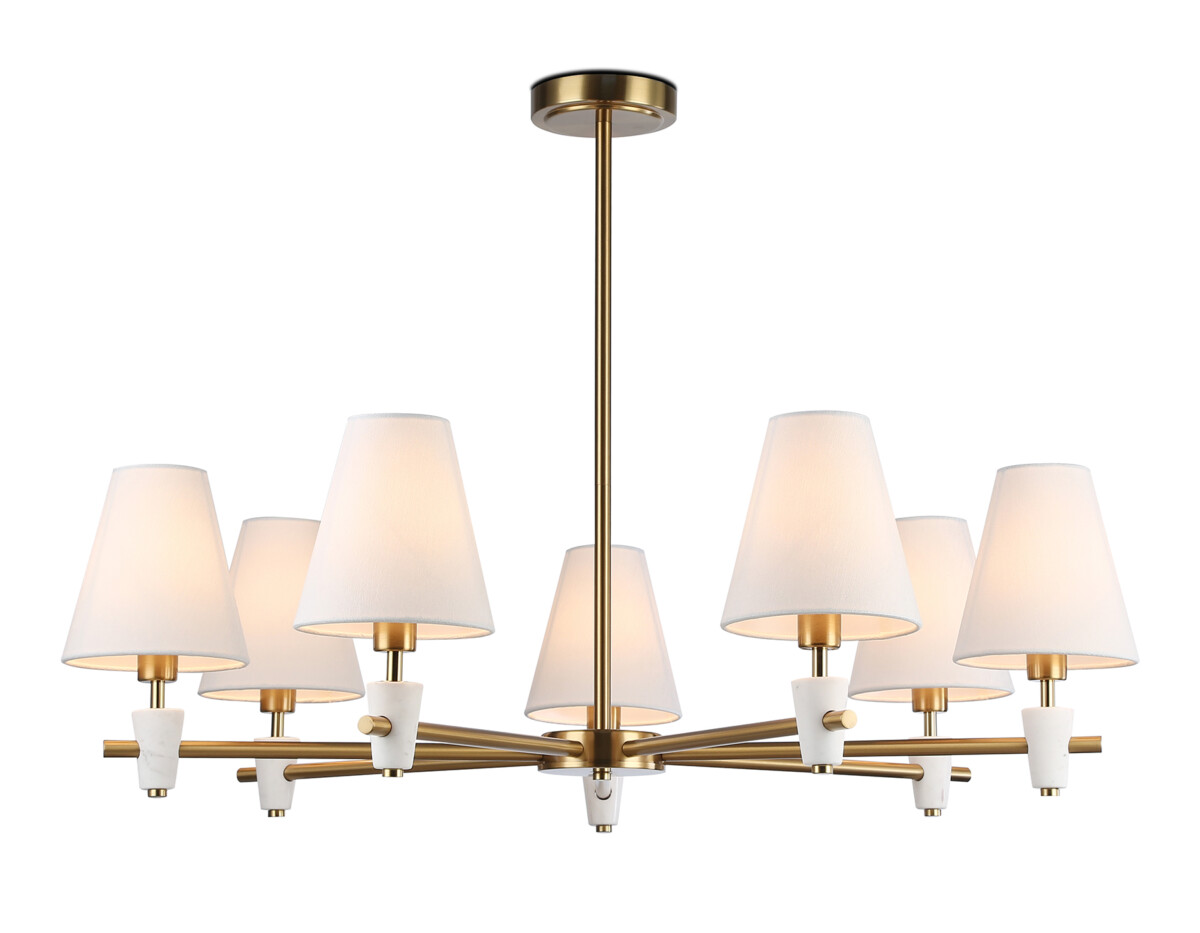 в наличии LH75045/7 BS/WH латунь/белый E14*7 max 40W D840*580 - купить в интернет-магазине Светильники Торг