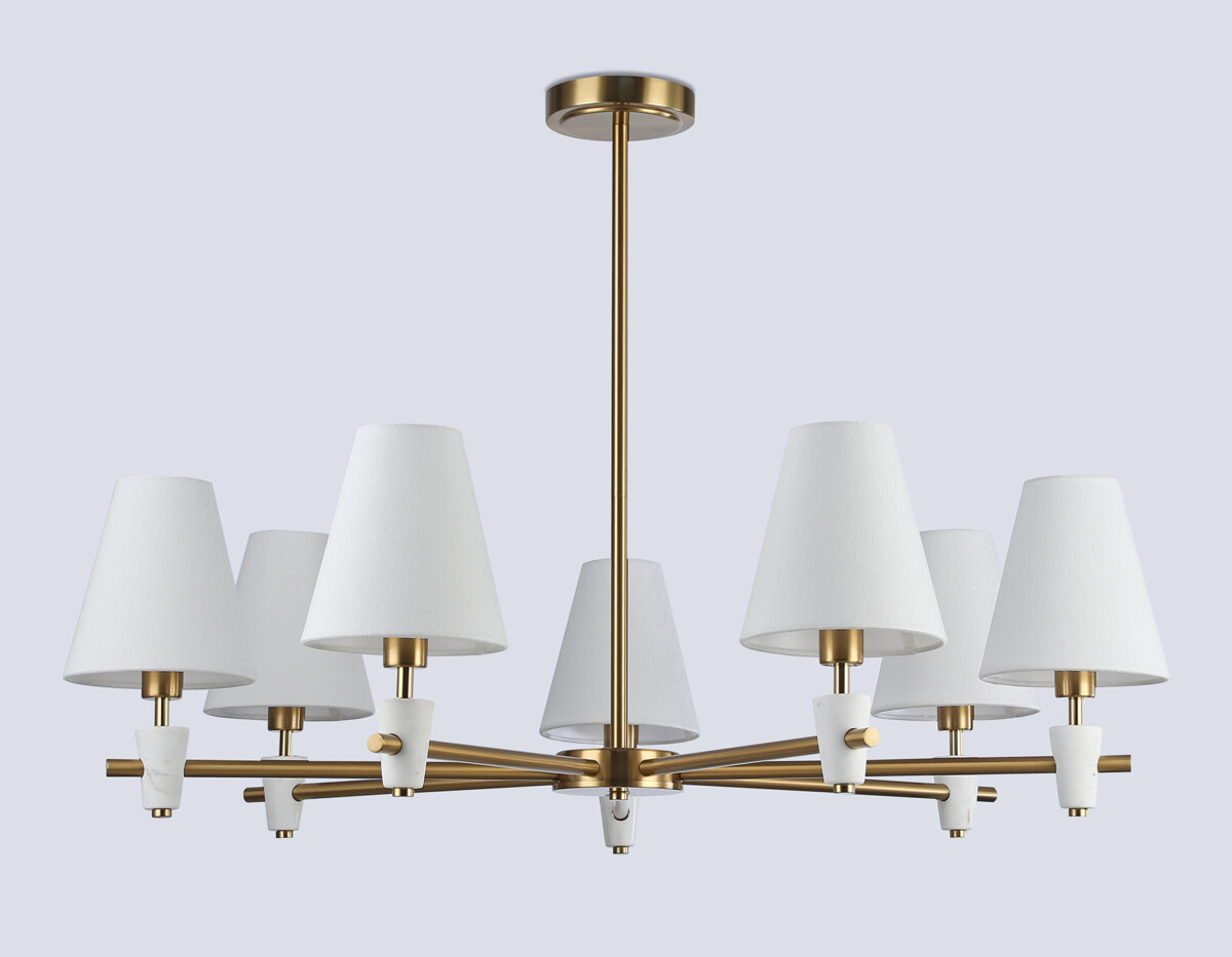 в наличии LH75045/7 BS/WH латунь/белый E14*7 max 40W D840*580 - купить в интернет-магазине Светильники Торг