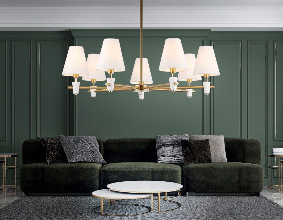 в наличии LH75045/7 BS/WH латунь/белый E14*7 max 40W D840*580 - купить в интернет-магазине Светильники Торг