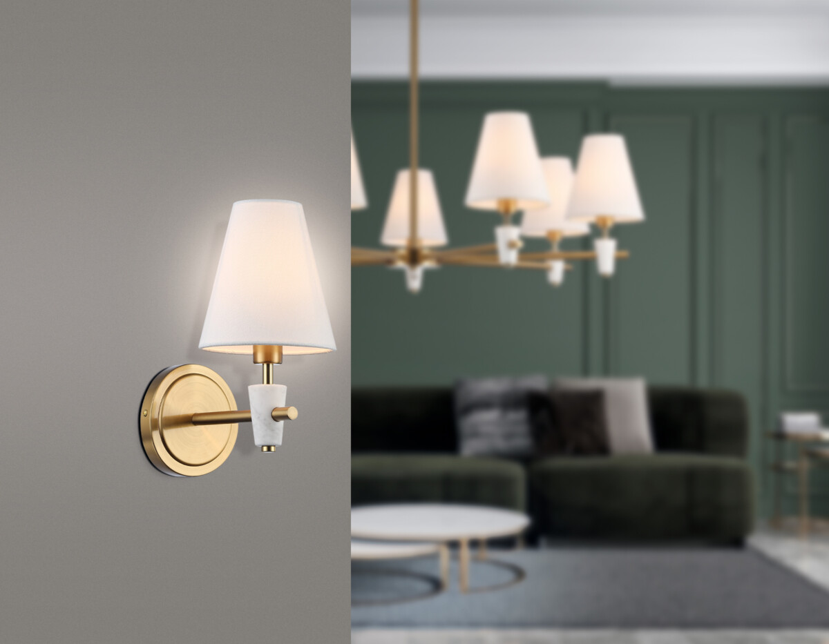 в наличии LH75047 BS/WH латунь/белый E14 max 40W 230*140*270 - купить в интернет-магазине Светильники Торг