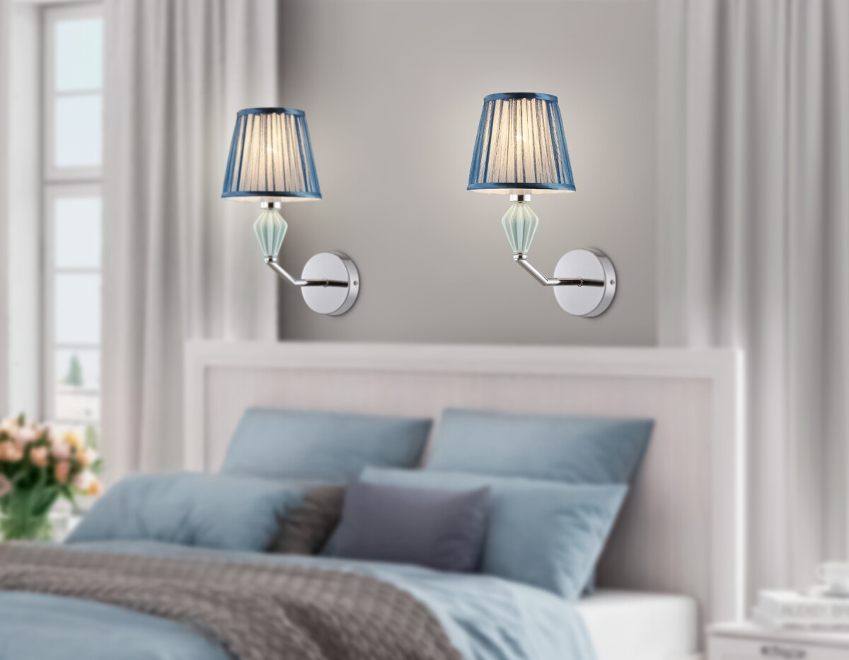 в наличии LH75065 CH/DB хром/темно синий E14 max 40W 230*150*300 - купить в интернет-магазине Светильники Торг