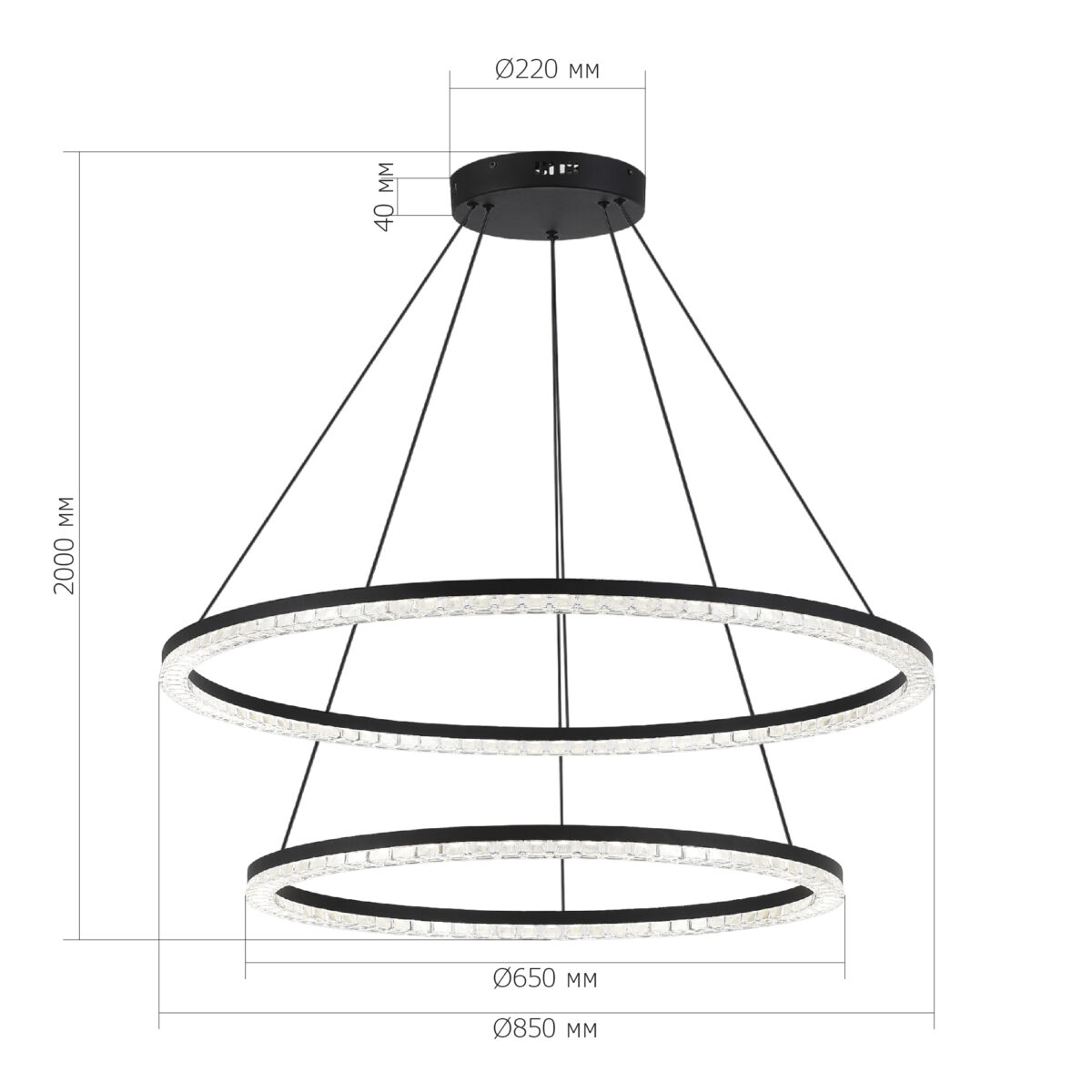 SL1018.403.02 Светильник подвесной ST-Luce черный/прозрачный LED 1*96W 4000K ЭВКЛИДИК — изображение 5