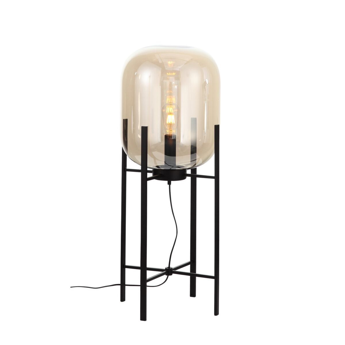 SL1050.515.01 Торшер ST-Luce Черный/Коньячный E27 1*40W (из 2-х коробок) БУРАСКА — изображение 1