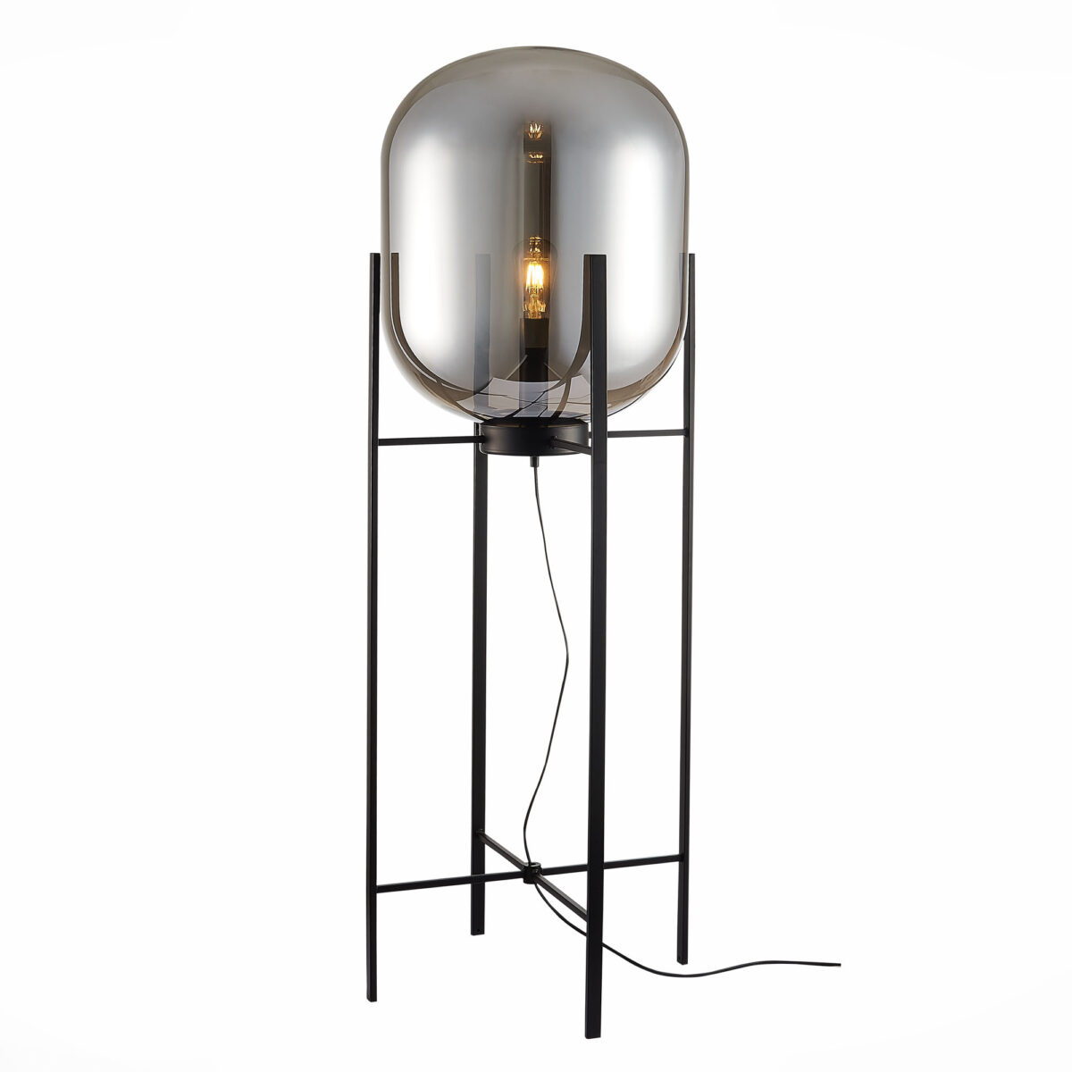 SL1050.725.01 Торшер ST-Luce Черный/Дымчатый E27 1*40W (из 2-х коробок) БУРАСКА — изображение 1