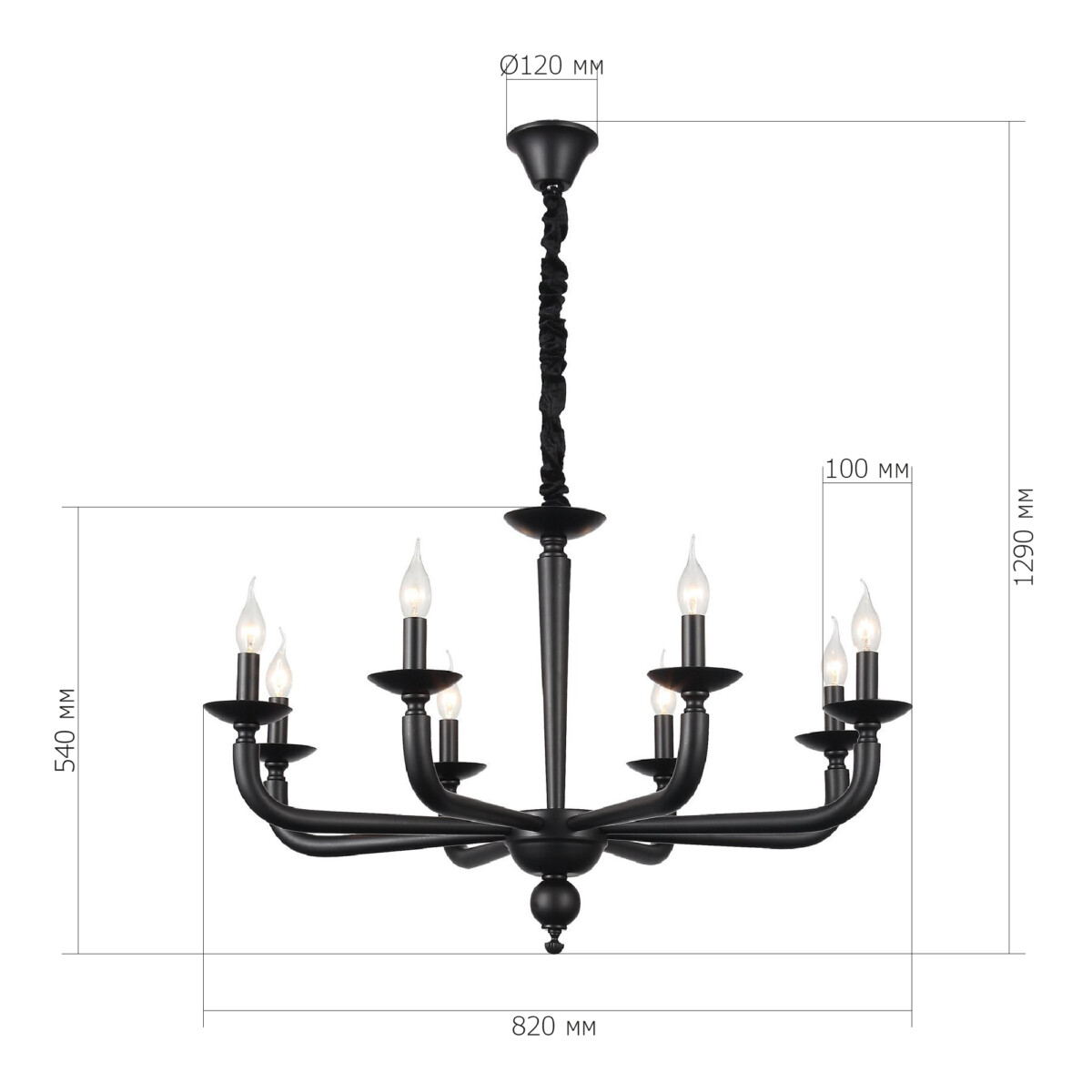 SL1114.403.08 Люстра подвесная ST-Luce Черный E14 8*40W ФОРТЕЗА — изображение 5