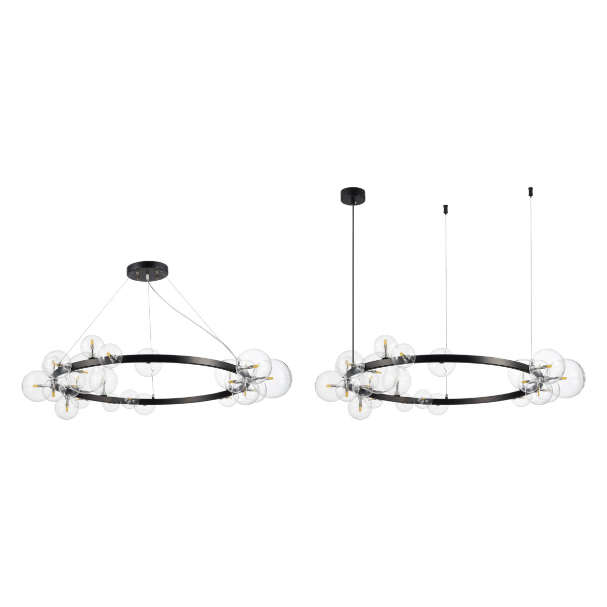 в наличии SL1165.403.24 Светильник подвесной ST-Luce Черный/Прозрачный G4 24*5W НЕКТОН - купить в интернет-магазине Светильники Торг