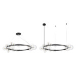 в наличии SL1165.403.24 Светильник подвесной ST-Luce Черный/Прозрачный G4 24*5W НЕКТОН - купить в интернет-магазине Светильники Торг