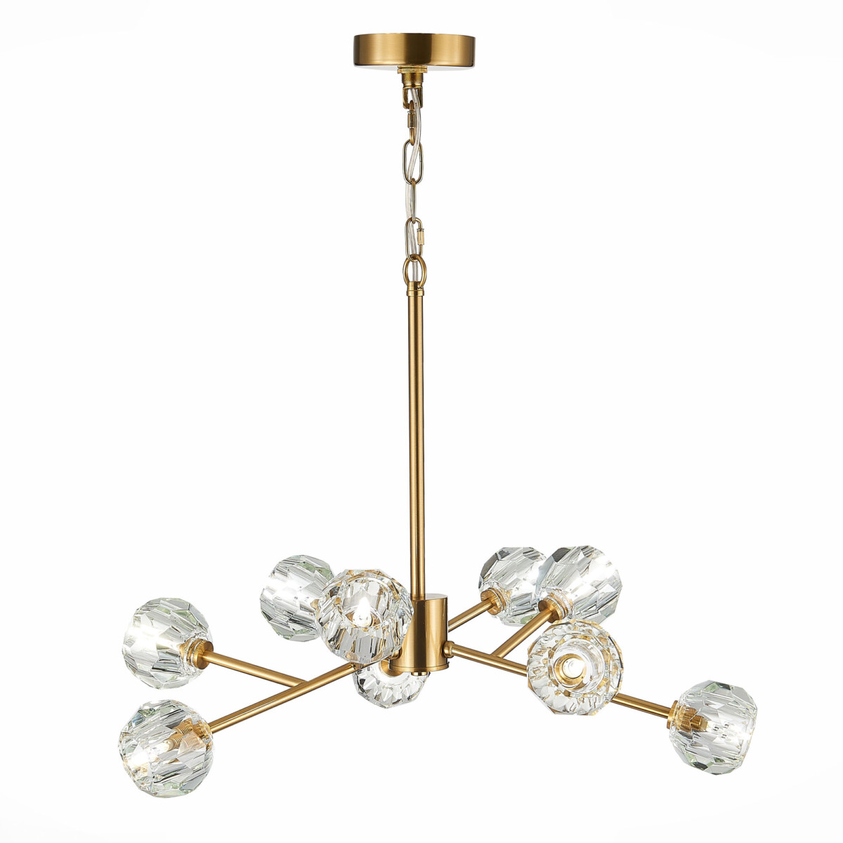 в наличии SL1166.303.09 Светильник подвесной ST-Luce Латунь/Прозрачный G9 LED 9*5W РОМАНО - купить в интернет-магазине Светильники Торг