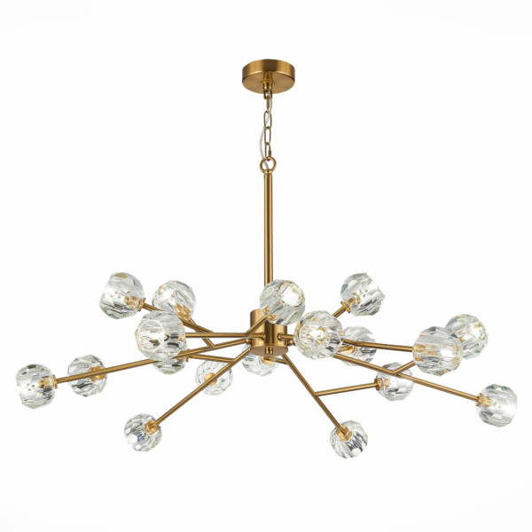 в наличии SL1166.303.18 Светильник подвесной ST-Luce Латунь/Прозрачный G9 LED 18*5W РОМАНО - купить в интернет-магазине Светильники Торг