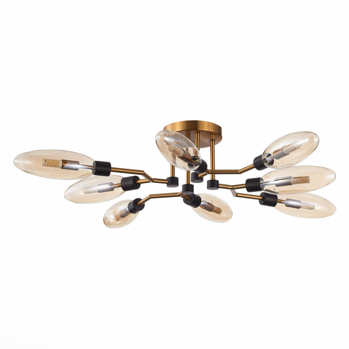 SL1174.302.08 Люстра потолочная ST-Luce Латунь/Коньячный G9 8*5W ДЕСИМА — изображение 2