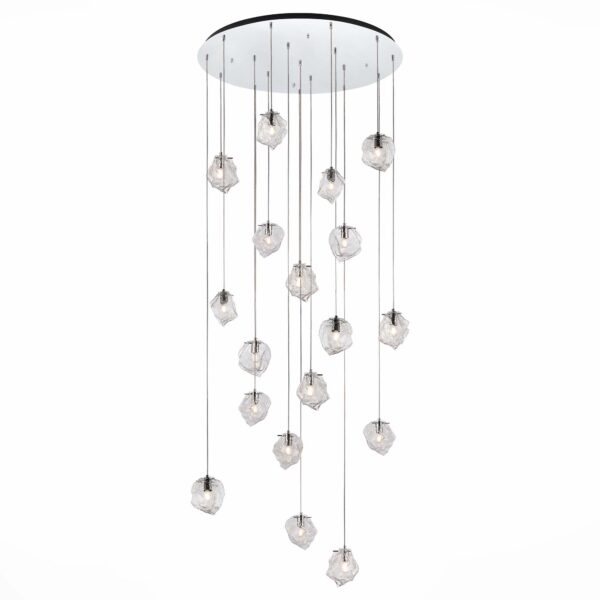 SL1175.103.18 Светильник подвесной ST-Luce Хром/Прозрачный E14 18*40W ПОРТИЧИ