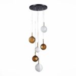 SL1183.543.06 Светильник подвесной ST-Luce Латунь/Черный, Белый G4 6*5W ФОЛИНЬО — изображение 2