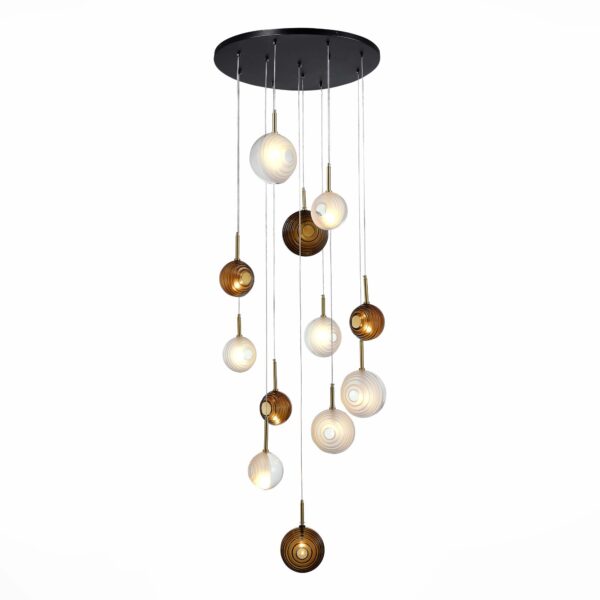 SL1183.543.12 Светильник подвесной ST-Luce Латунь/Черный, Белый G4 12*5W ФОЛИНЬО