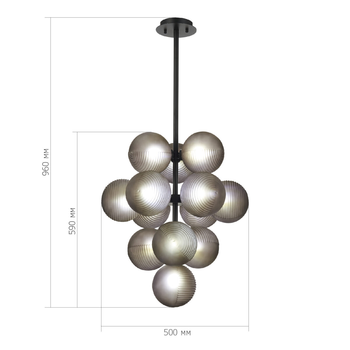 SL1184.403.13 Люстра подвесная ST-Luce Черный/Дымчатый G9 13*5W ТОДО — изображение 3