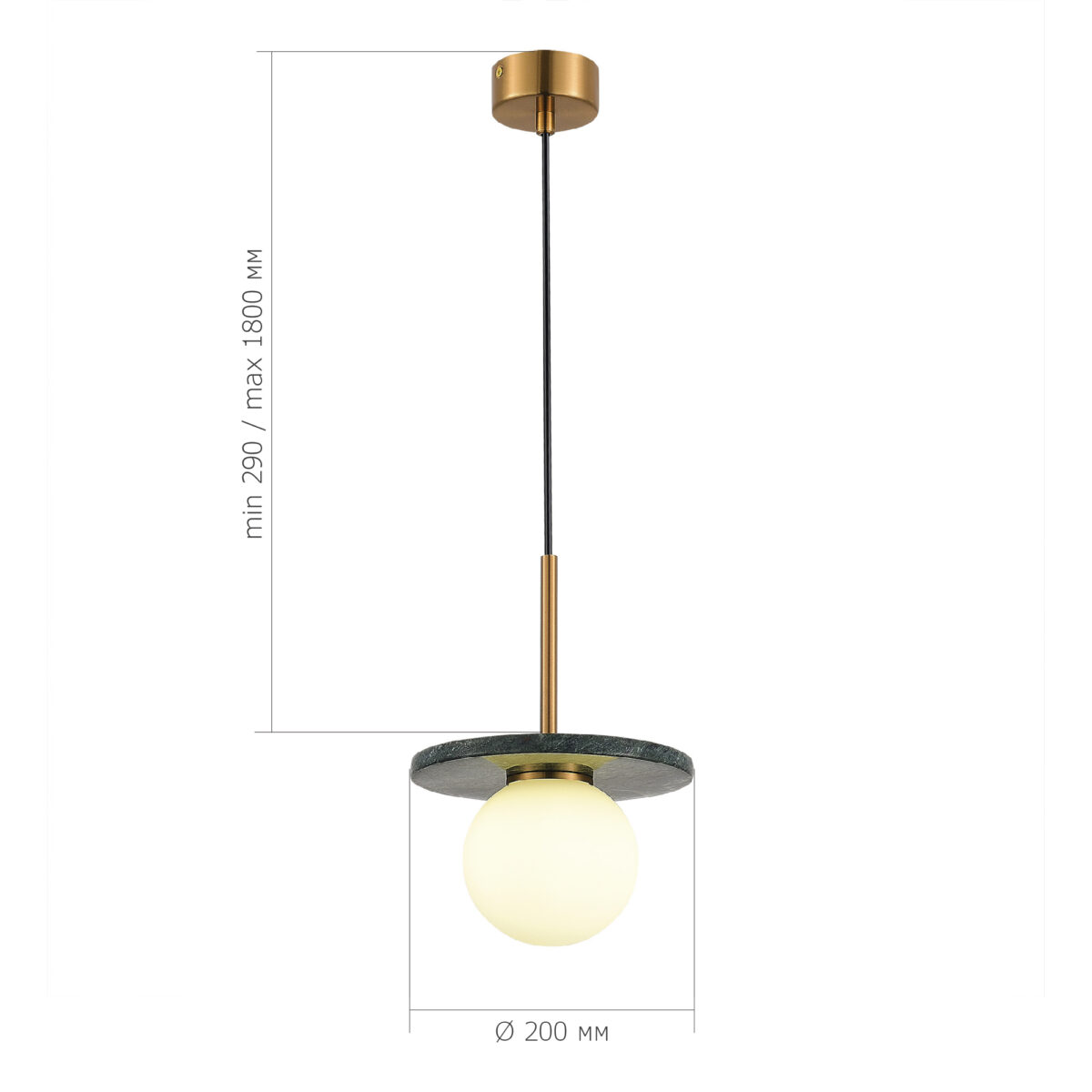 SL1191.363.01 Светильник подвесной ST-Luce Латунь/Латунь, Зеленый G9 LED 1*5W 4000K НЕБУЛА — изображение 4