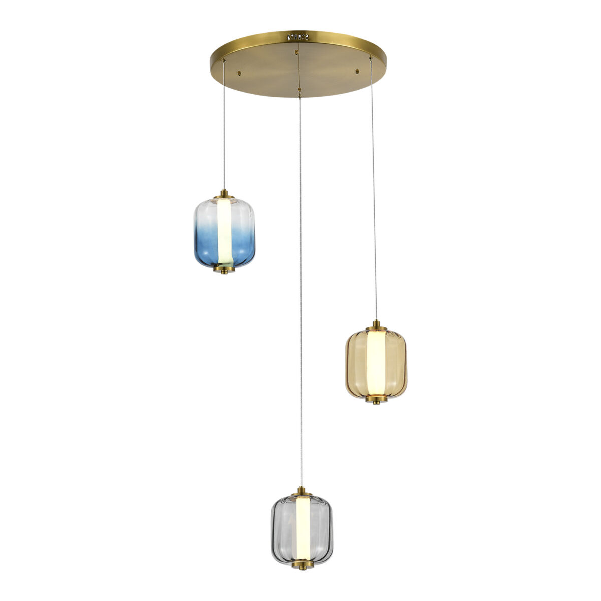 SL1193.303.03 Светильник подвесной ST-Luce Латунь/Янтарный,Дымчатый,Голубой LED 3*11,2W 3000K САММЕР — изображение 1