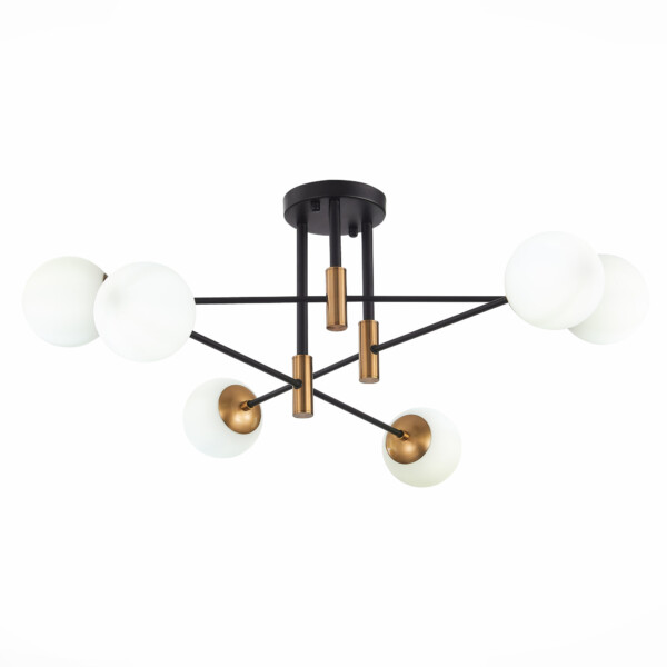 в наличии SL1203.402.06 Люстра потолочная ST-Luce Бронза,Черный/Белый E27 6*40W ЛИМАНО - купить в интернет-магазине Светильники Торг