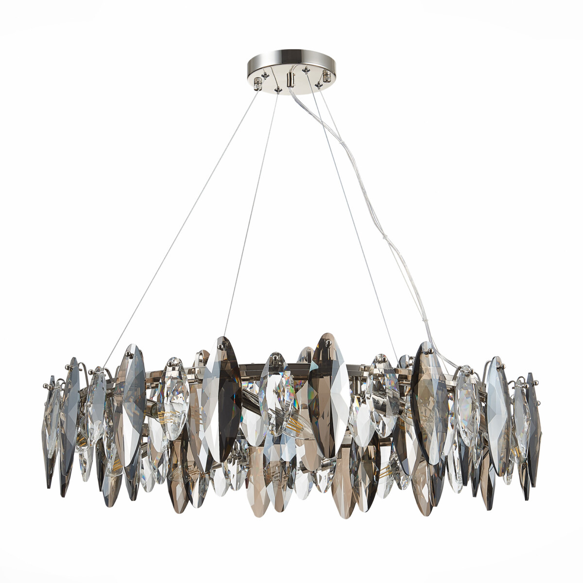 в наличии SL1227.103.12 Люстра подвесная ST-Luce Никель/Прозрачный E14 12*40W АНКОНА - купить в интернет-магазине Светильники Торг