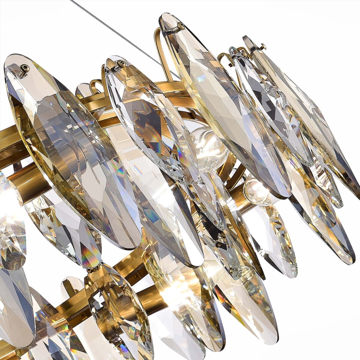 в наличии SL1227.303.08 Люстра подвесная ST-Luce Латунь/Прозрачный E14 8*40W АНКОНА - купить в интернет-магазине Светильники Торг