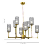 SL1240.303.08 Люстра подвесная ST-Luce Латунь/Дымчатый E27 8*60W ГАЦОЛЛО — изображение 4