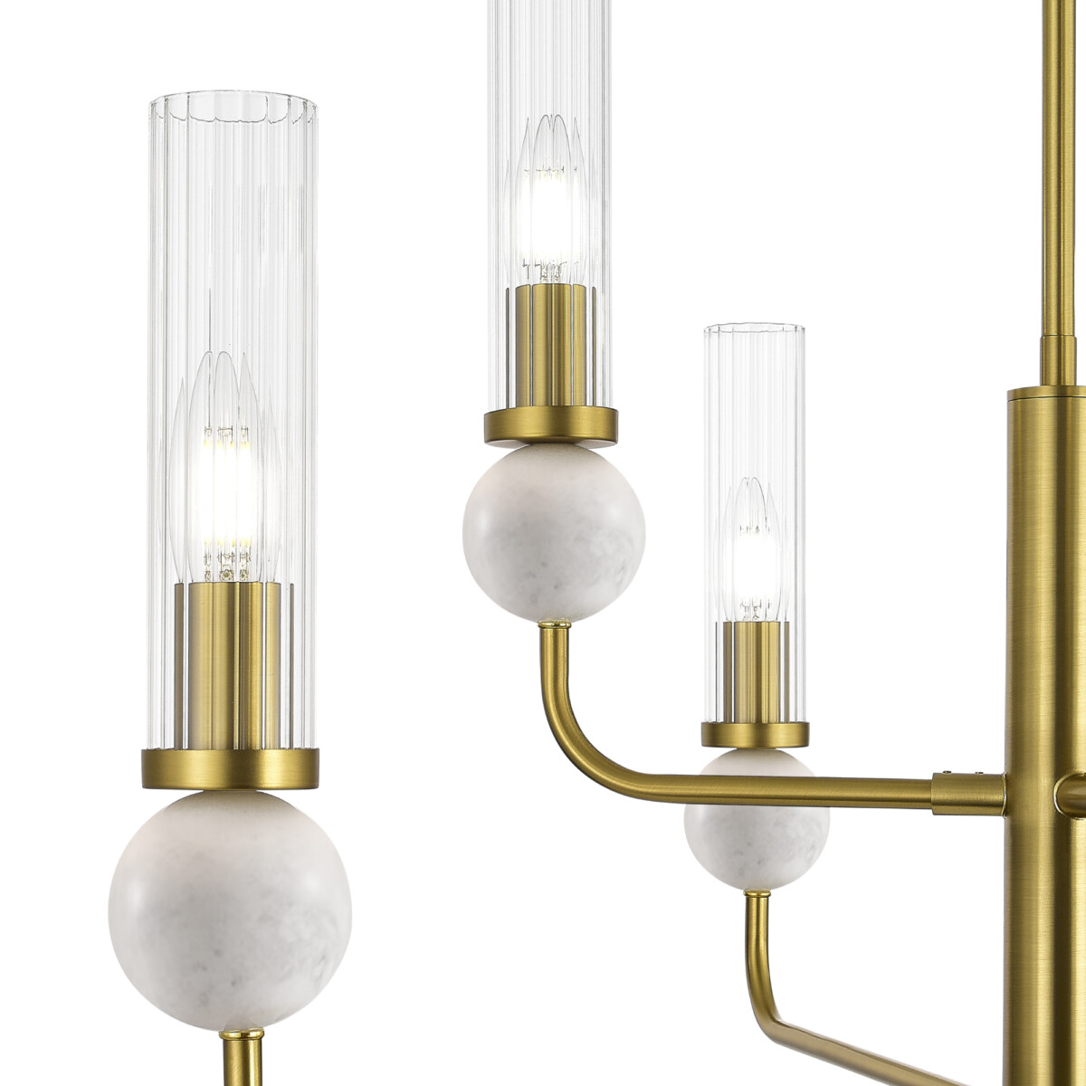 в наличии SL1244.303.06 Светильник подвесной ST-Luce латунь/прозрачный E14 6*40W МЕДЕА - купить в интернет-магазине Светильники Торг