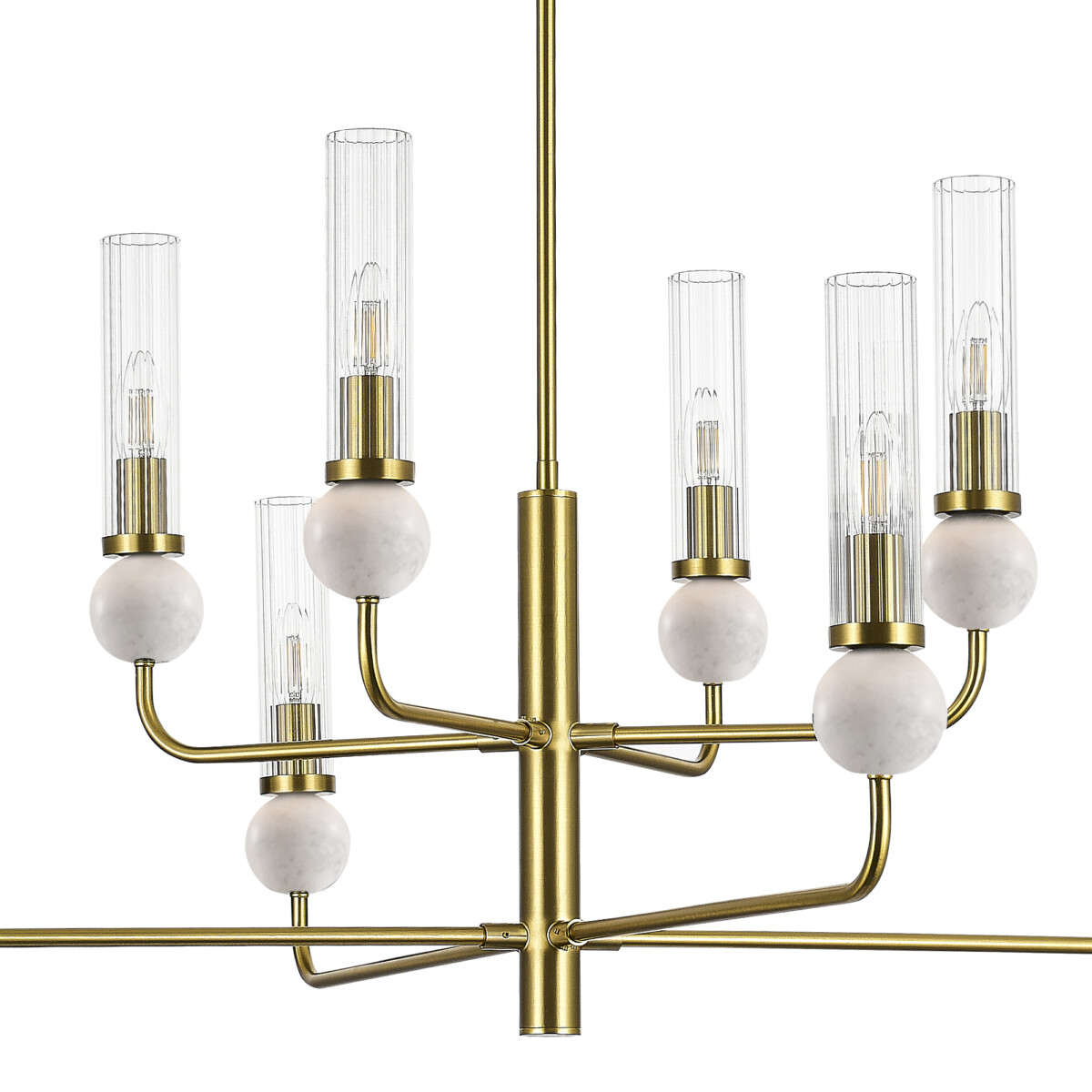 в наличии SL1244.303.08 Светильник подвесной ST-Luce латунь/прозрачный E14 8*40W МЕДЕА - купить в интернет-магазине Светильники Торг