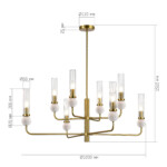 в наличии SL1244.303.08 Светильник подвесной ST-Luce латунь/прозрачный E14 8*40W МЕДЕА - купить в интернет-магазине Светильники Торг