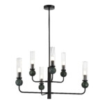 в наличии SL1244.403.06 Светильник подвесной ST-Luce черный/прозрачный E14 6*40W МЕДЕА - купить в интернет-магазине Светильники Торг