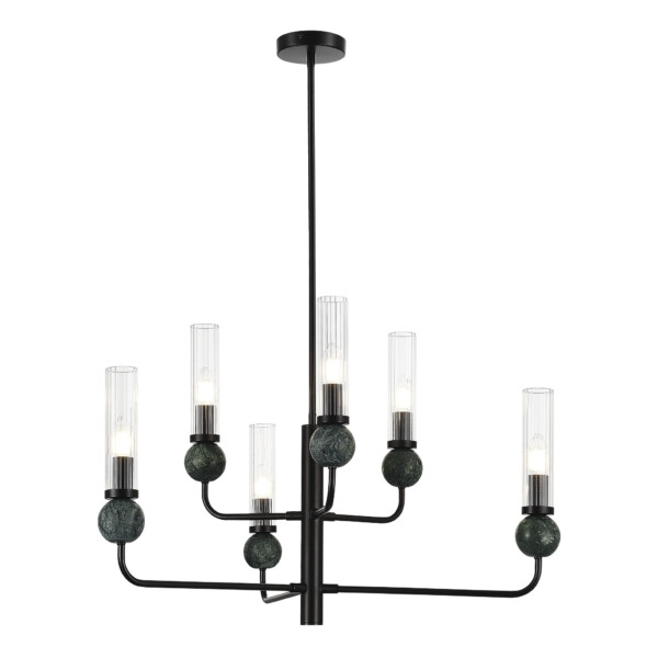 в наличии SL1244.403.06 Светильник подвесной ST-Luce черный/прозрачный E14 6*40W МЕДЕА - купить в интернет-магазине Светильники Торг