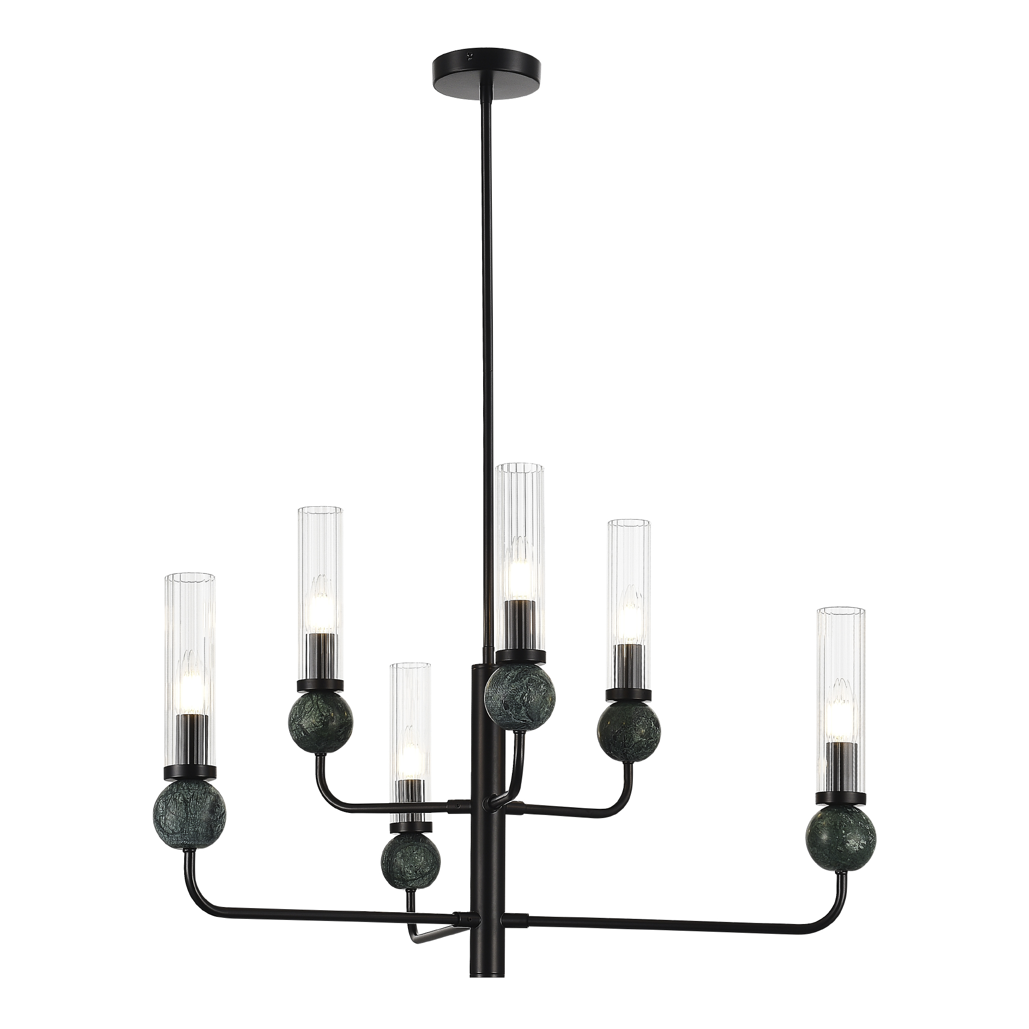 в наличии SL1244.403.06 Светильник подвесной ST-Luce черный/прозрачный E14 6*40W МЕДЕА - купить в интернет-магазине Светильники Торг