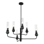 в наличии SL1244.403.06 Светильник подвесной ST-Luce черный/прозрачный E14 6*40W МЕДЕА - купить в интернет-магазине Светильники Торг