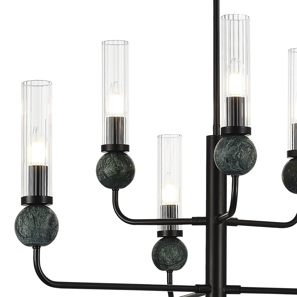 в наличии SL1244.403.06 Светильник подвесной ST-Luce черный/прозрачный E14 6*40W МЕДЕА - купить в интернет-магазине Светильники Торг