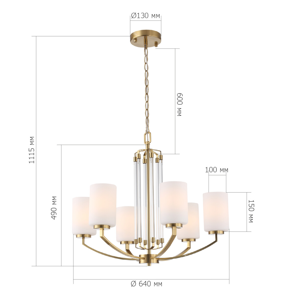 в наличии SL1403.303.06 Люстра подвесная ST-Luce Латунь/Прозрачный E27*6 40W ОПАЛ - купить в интернет-магазине Светильники Торг