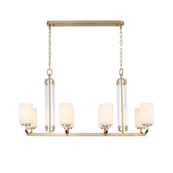 в наличии SL1403.333.08 Люстра подвесная ST-Luce Латунь/Прозрачный E27*8 40W ОПАЛ - купить в интернет-магазине Светильники Торг