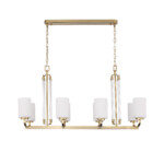 в наличии SL1403.333.08 Люстра подвесная ST-Luce Латунь/Прозрачный E27*8 40W ОПАЛ - купить в интернет-магазине Светильники Торг