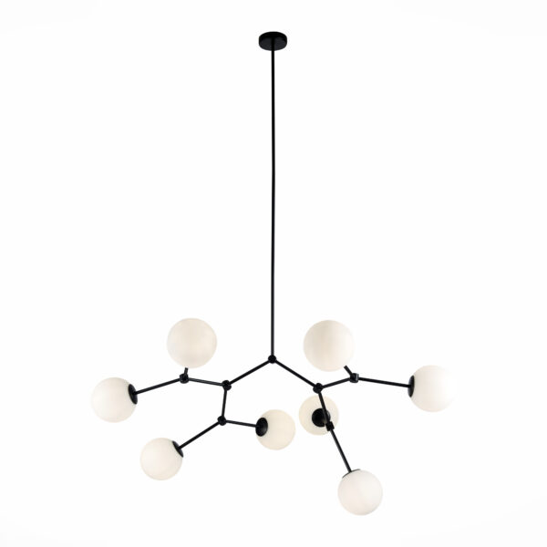 SL1506.403.08 Люстра подвесная ST-Luce Черный/Белый E14 8*40W ЧИЕТИ