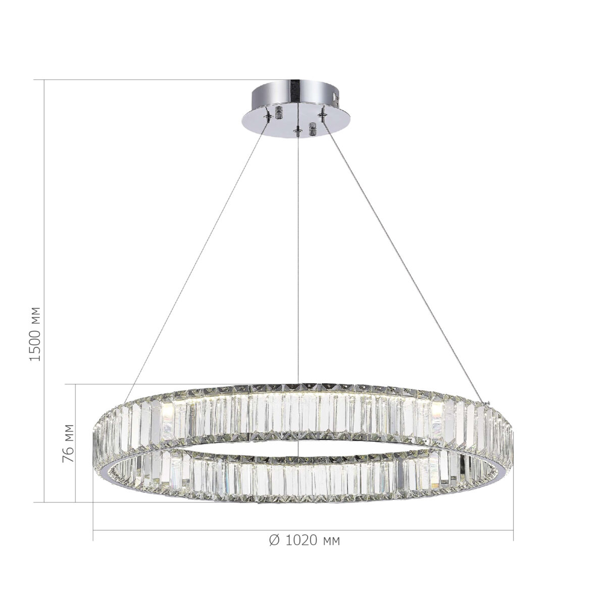 SL1622.113.01 Люстра подвесная ST-Luce Хром/Прозрачный LED 1*68W 4000K ТИВОЛИ — изображение 4