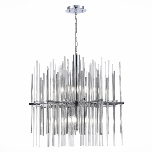 SL1628.103.08 Люстра подвесная ST-Luce Хром/Прозрачный, Хром E14 8*40W ТЕРАМО