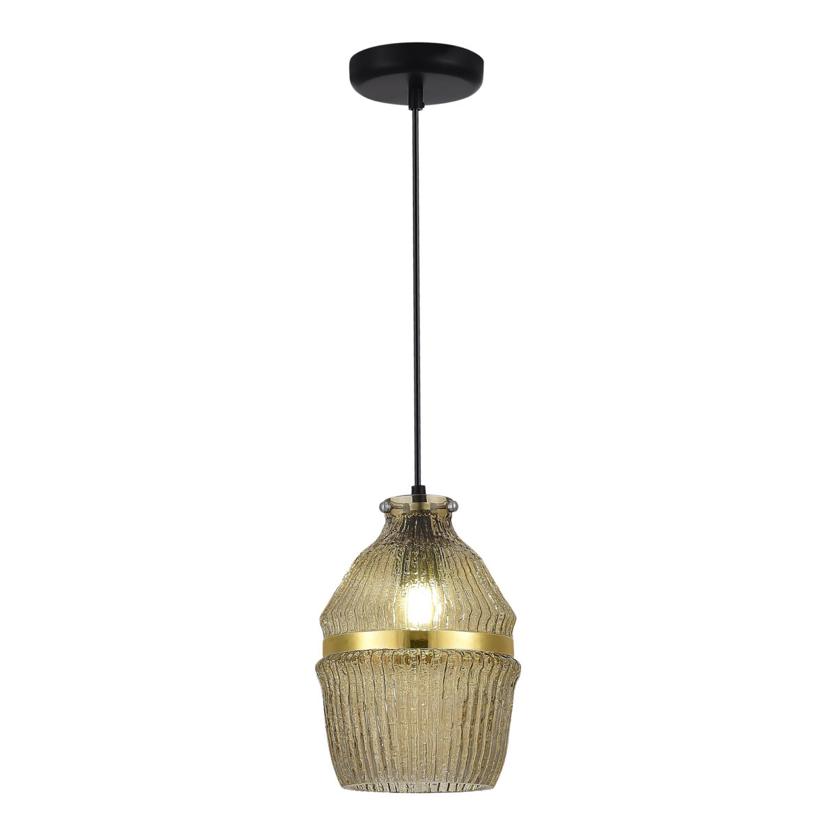 SL1661.403.01_01W SL1661.403.01 Светильник подвесной ST-Luce Черный/Янтарный E27 1*40W КОКОН — изображение 1