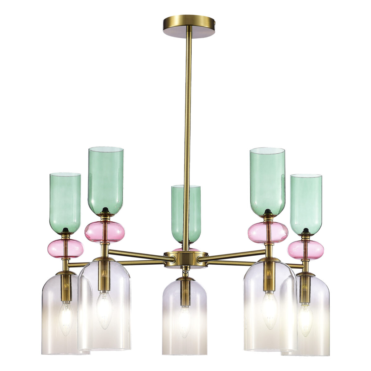 SL2000.202.05 Люстра потолочная ST-Luce Золотистый/Дымчатый E14 5*40W ДЖЕА — изображение 1