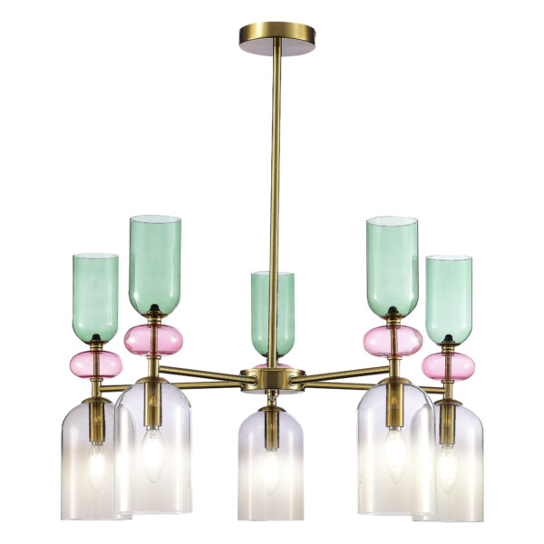 SL2000.202.05 Люстра потолочная ST-Luce Золотистый/Дымчатый E14 5*40W ДЖЕА