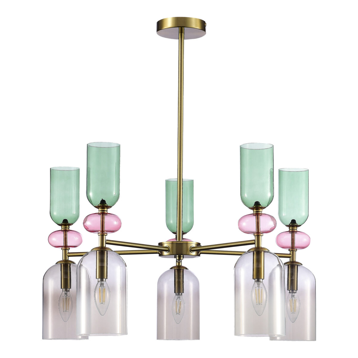 SL2000.202.05 Люстра потолочная ST-Luce Золотистый/Дымчатый E14 5*40W ДЖЕА — изображение 2