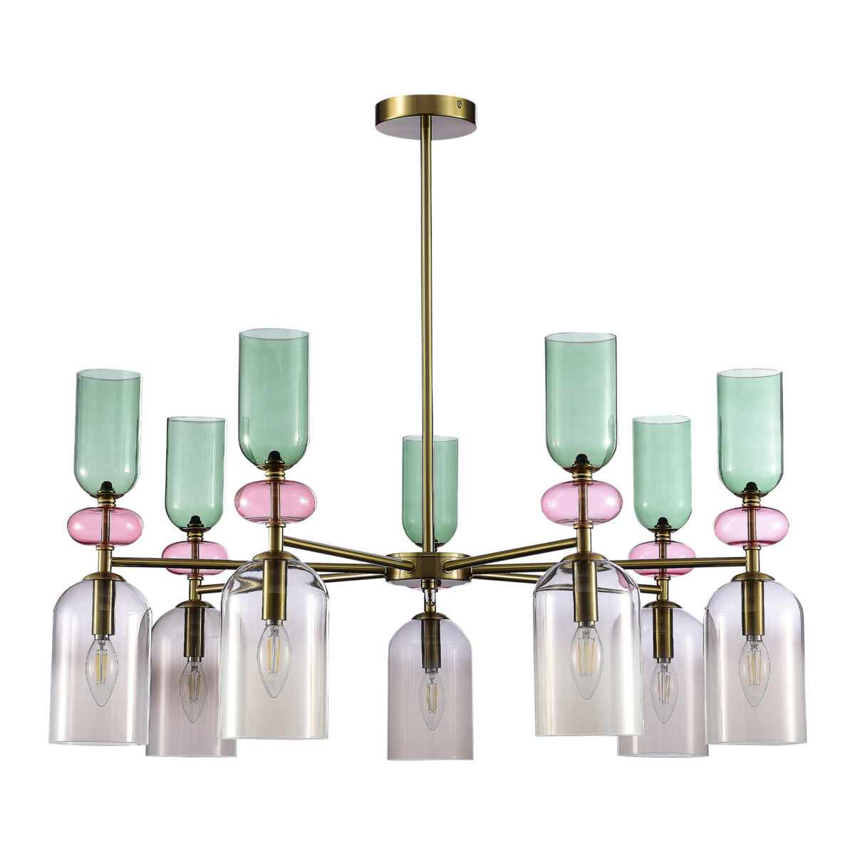 SL2000.202.07 Люстра потолочная ST-Luce Золотистый/Дымчатый E14 7*40W ДЖЕА — изображение 2