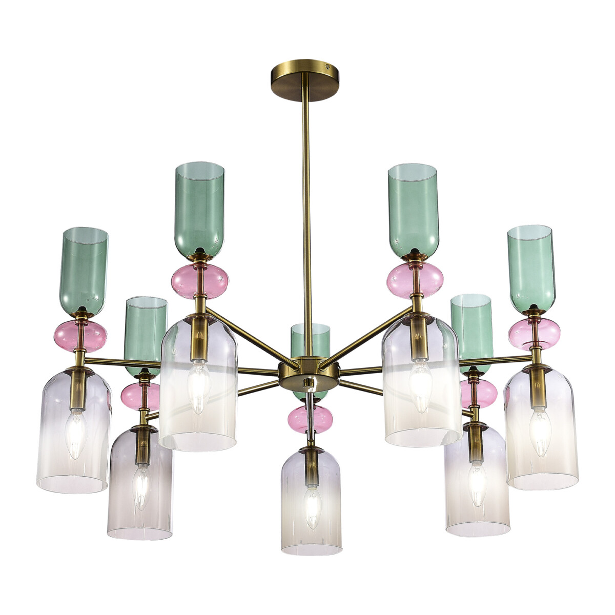 SL2000.202.07 Люстра потолочная ST-Luce Золотистый/Дымчатый E14 7*40W ДЖЕА — изображение 3