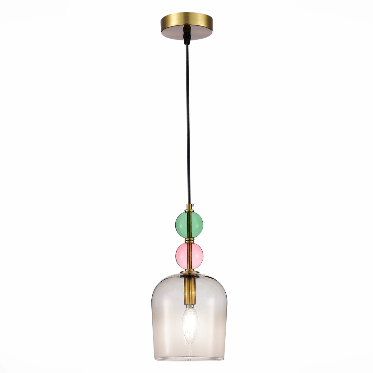 SL2000.223.01 Подвес ST-Luce Золотистый/Розовый E14 1*40W ДЖЕА — изображение 1